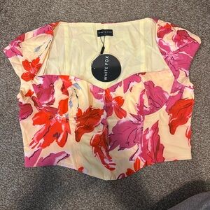 Brand New - White Fox Bustier Floral Top